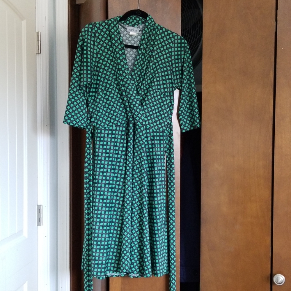 Karina Dresses "Ruby" M/L faux wrap dress